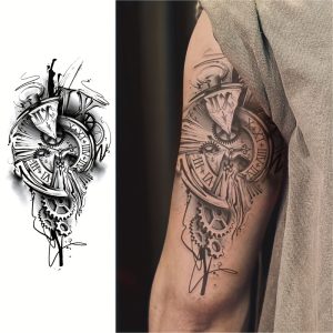 פריטי זמנים, מדבקות קעקועים זמניים - אטומות למים, ארוכות החיים ומציאותיות, קעקועים מלאכותיים שאינם משתקפים - מושלמים לזרועות, ניתנים לניקוי בקלות